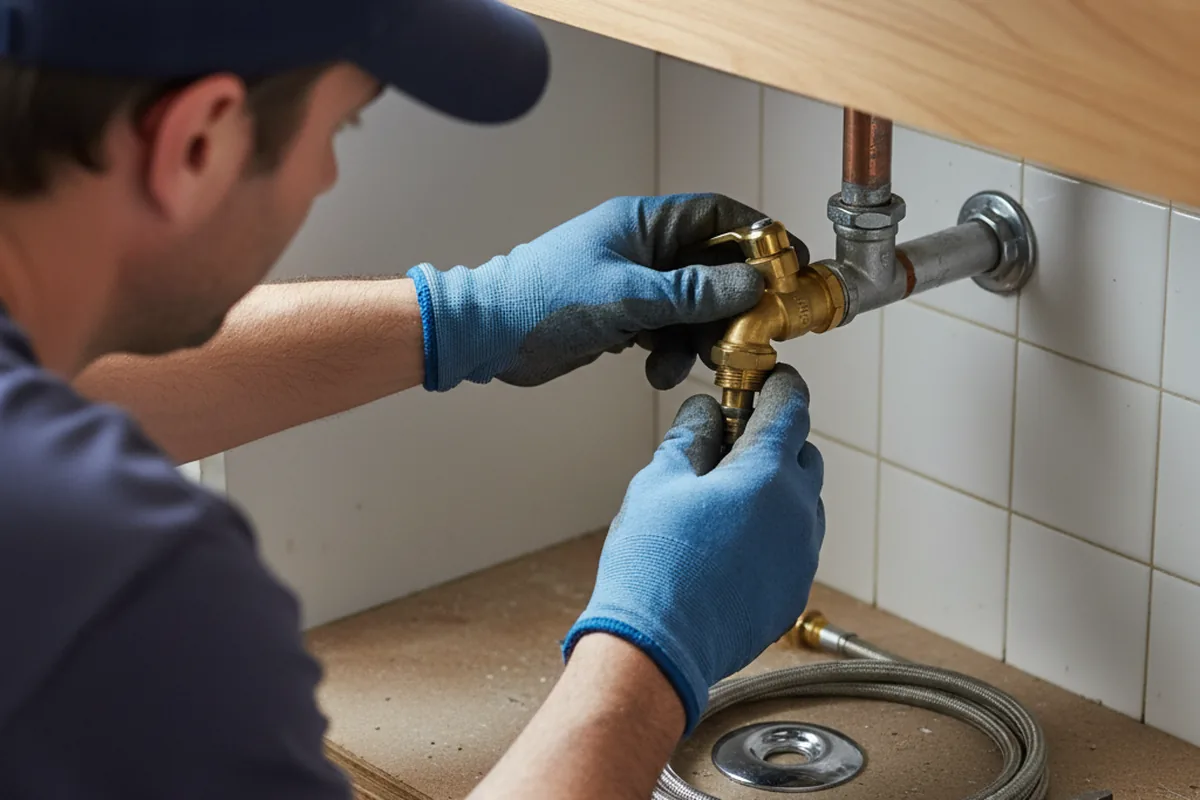 Shutoff valve and fitting work during Burst Pipe Repair in Odessa